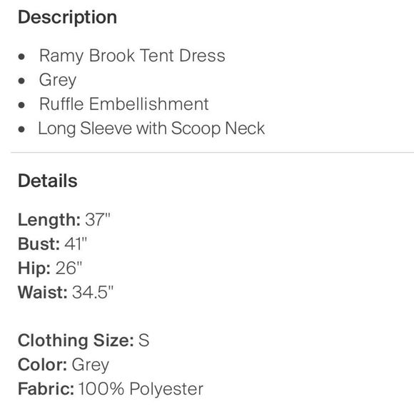 Ramy Brook Dress Grey Small - Picture 5 of 9